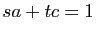 $ sa+tc=1$