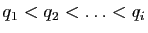 $ q_1<q_2<\ldots<q_i$