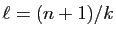$ \ell=(n+1)/k$