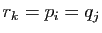 $ r_{k}=p_{i}=q_{j}$