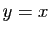 $ y=x$