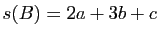 $ s(B)=2a+3b+c$