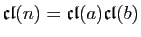 $ \mathfrak{cl}(n)=\mathfrak{cl}(a)\mathfrak{cl}(b)$
