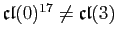 $ \mathfrak{cl}(0)^{17}\not=\mathfrak{cl}(3)$