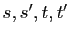 $ s,s',t,t'$