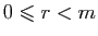 $ 0\leqslant r < m$