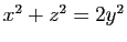 $ x^2+z^2=2y^2$