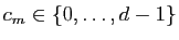 $ c_m\in \{0,\ldots,d-1\}$