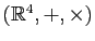 $ (\mathbb{R}^4,+,\times)$
