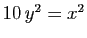 $ 10 y^2=x^2$