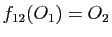 $\displaystyle f_{12}(O_1)=O_2$