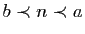 $ b \prec n\prec a$