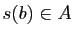 $ s(b)\in A$