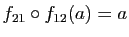$ f_{21}\circ f_{12}(a)=a$