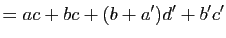 $\displaystyle =ac+bc+(b+a')d'+b'c'$