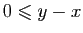 $ 0\leqslant y-x$