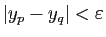 $ \vert y_p-y_q\vert<\varepsilon$