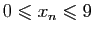 $ 0\leqslant x_n\leqslant 9$