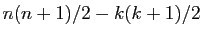 $ n(n+1)/2-k(k+1)/2$