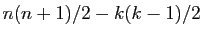 $ n(n+1)/2-k(k-1)/2$