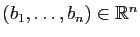$ (b_{1},\ldots, b_{n})\in\mathbb{R}^n$