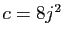 $ c=8j^2$