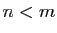 $ n<m$