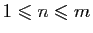 $ 1\leqslant n\leqslant
m$