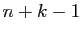 $ n+k-1$