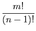 $\displaystyle \frac{m!}{(n-1)!}$