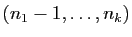 $ (n_1-1,\ldots,n_k)$