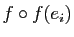 $ f\circ f(e_i)$