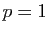 $ p=1$
