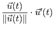 $ \dfrac{\u(t)}{\Vert\u(t)\Vert}\cdot \u'(t)$