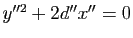 $ y''^2+2d'' x''=0$