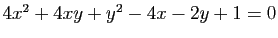 $ 4x^2+4xy+y^2-4x-2y+1=0$