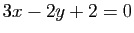 $ 3x-2y+2=0$