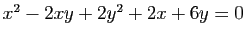 $ x^2-2xy+2y^2+2x+6y=0$