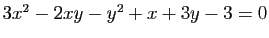 $ 3x^2-2xy-y^2+x+3y-3=0$
