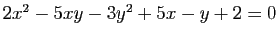 $ 2x^2-5xy-3y^2+5x-y+2=0$