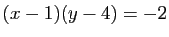 $ (x-1)(y-4)=-2$