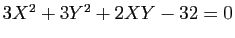 $ 3X^2+3Y^2+2XY-32=0$