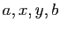 $ a,x,y,b$