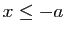 $ x\leq -a$