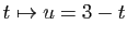 $ t\mapsto u=3-t$