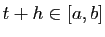 $ t+h \in [a,b]$