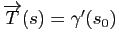 $ \overrightarrow{T}(s) = \gamma'(s_0)$
