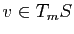 $ v \in T_mS$