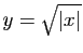 $ y=\sqrt{\vert x\vert}$