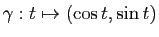 $ \gamma : t\mapsto (\cos t ,\sin t)$
